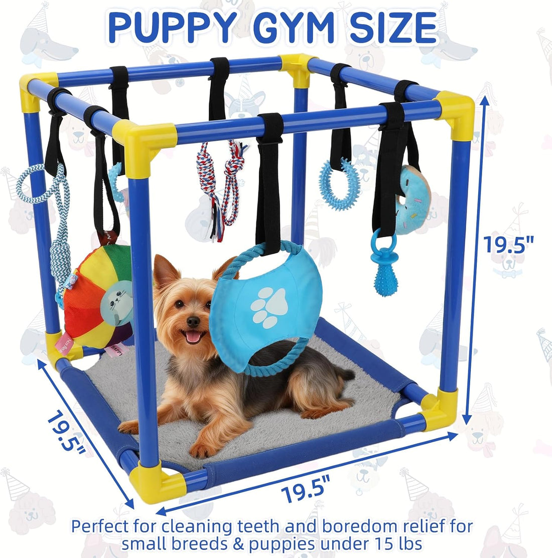 Dog Activity Stand with 8 Hanging Toys & Reversible Mat
