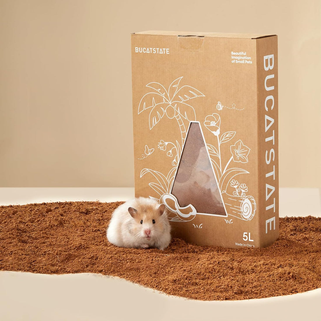 BUCATSTATE 5L Hamster Bedding, Natural Forest Moss Odor Control