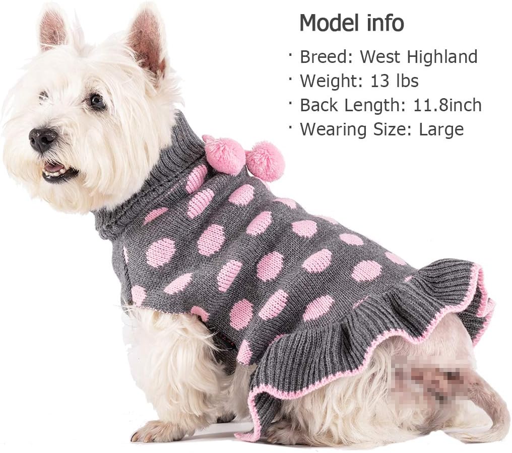 KYEESE Dog Sweaters with Leash Hole for Small Dogs Turtleneck Dog