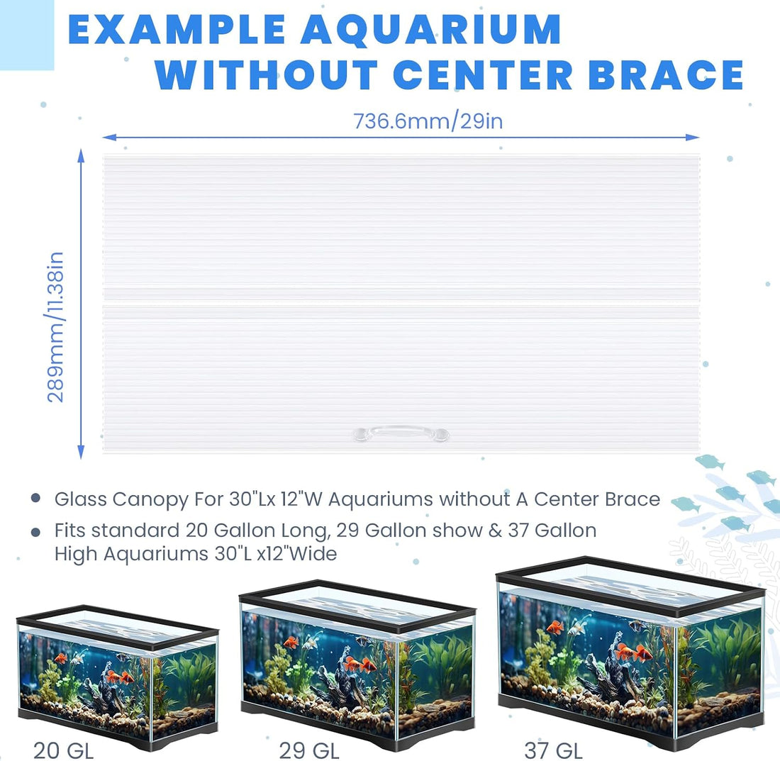 Sieral Aquarium Lids Canopy Set, 30 x 12 Inch, Clear, 1 Pcs