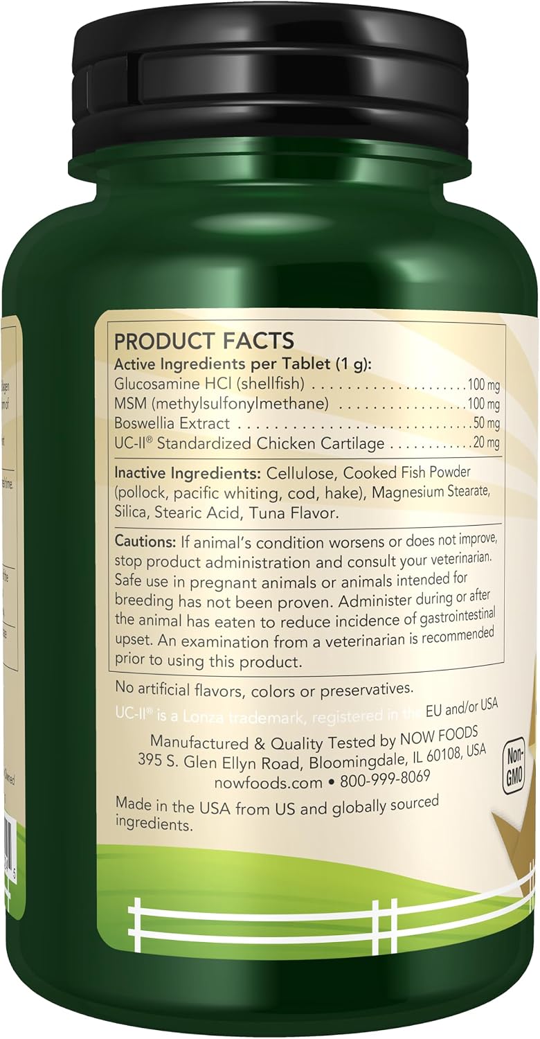 Now® Pets, UC-II® Advanced Joint Mobility Dogs, 60 Chewable Tablets