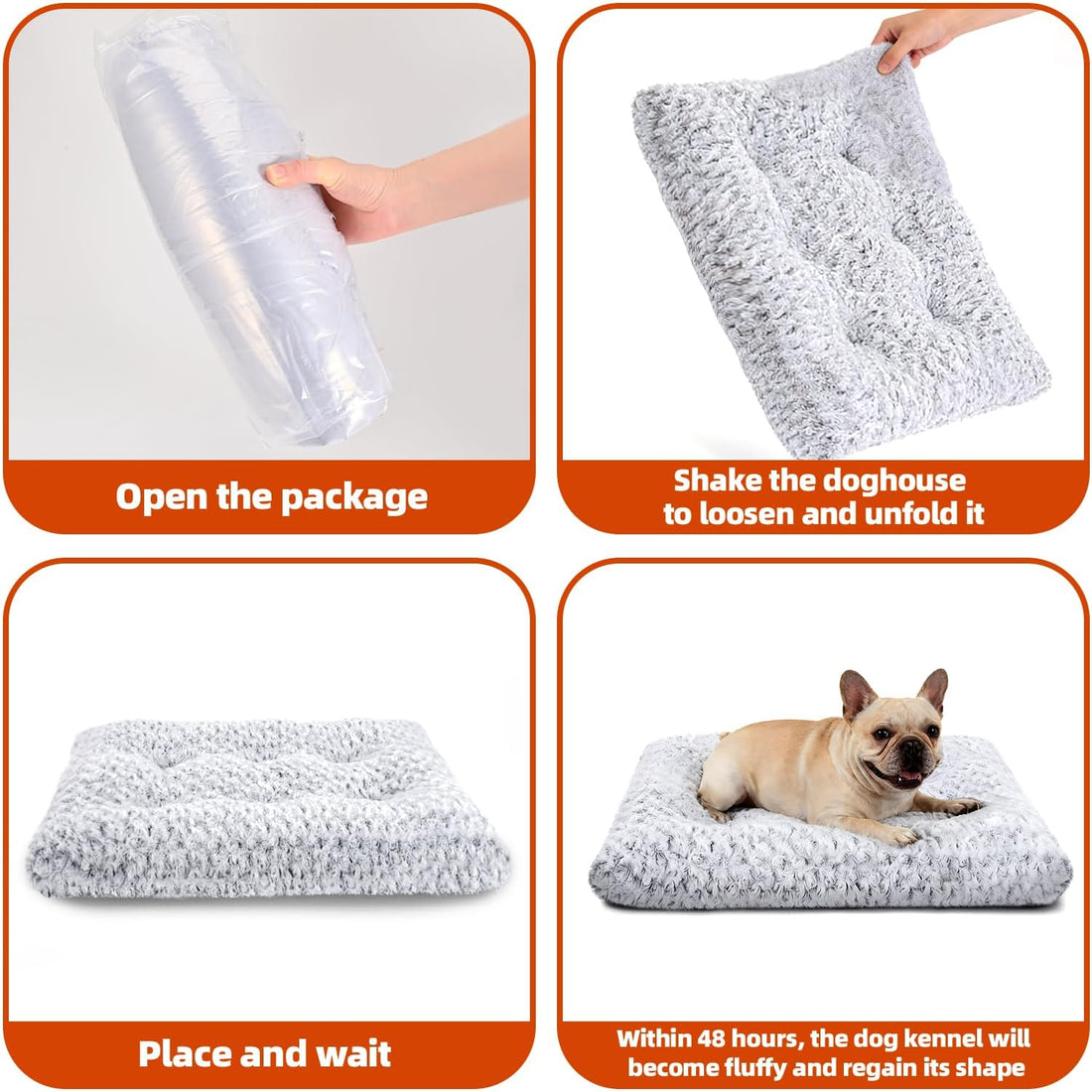 Dog Bed Large Size, Plush Washable Pet Bed Mat, Dog Crate Bed 35"x23"