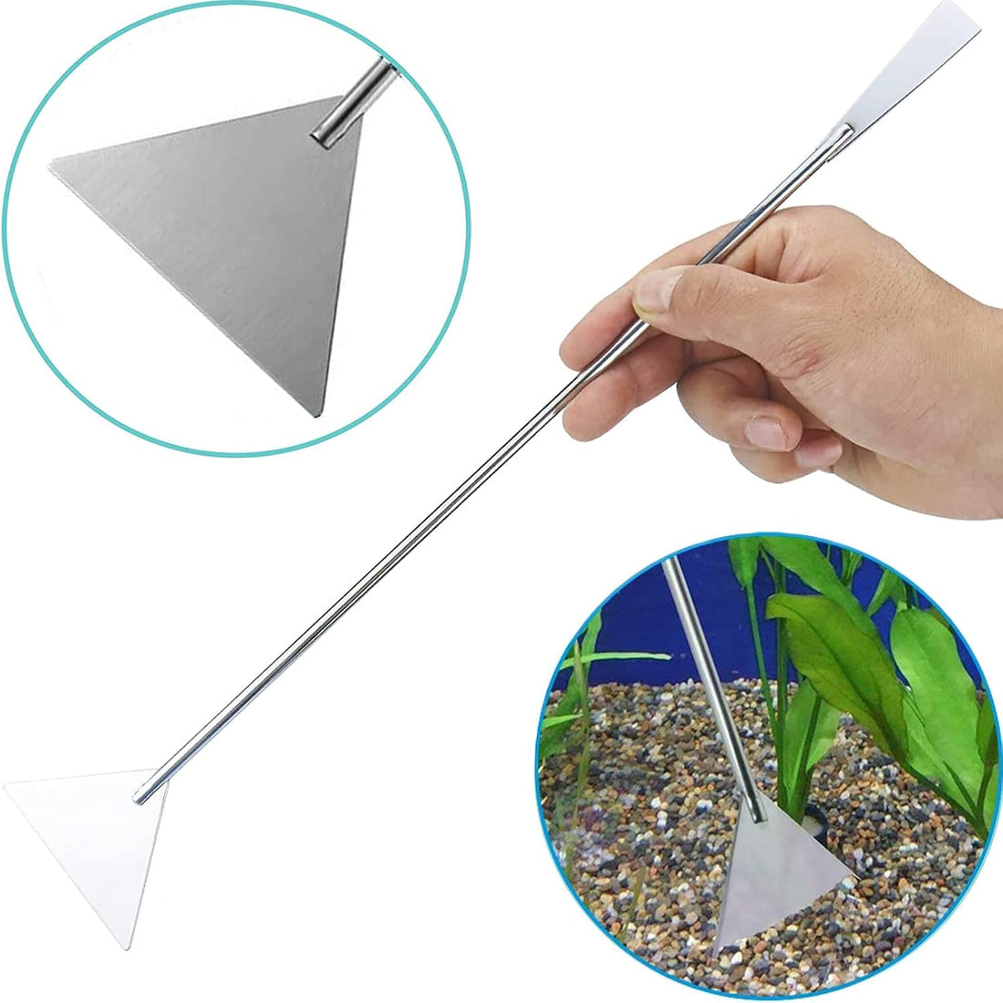 15in Aquascaping Tools, 4 in 1 Long Aquarium Tweezers Scissors Spatula