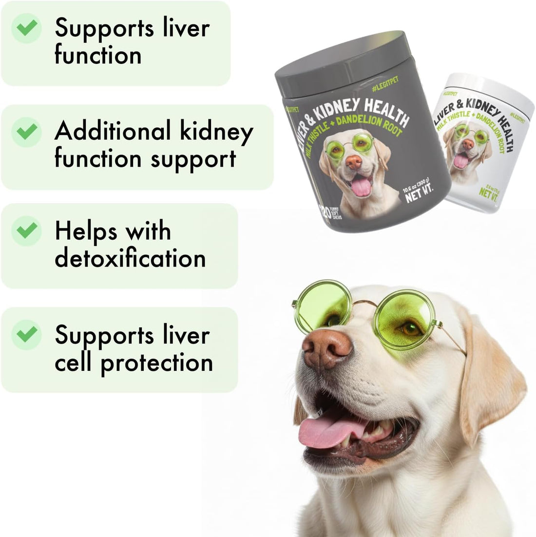 Liver & Kidney Support for Dogs Detox Natural Supplement with Milk
