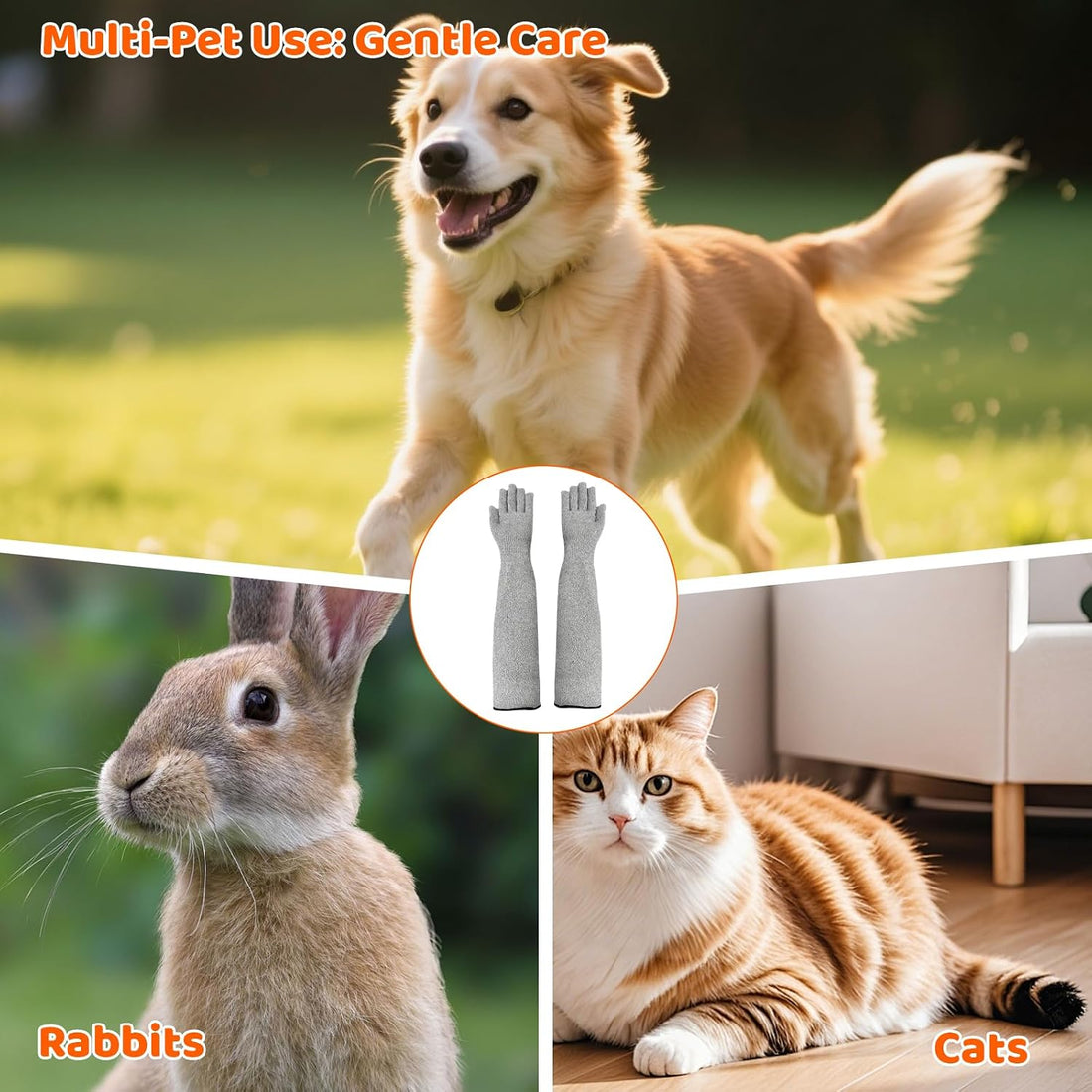 Cat Gloves Bite Proof, Grooming Gloves for Cats with Aramid Fiber