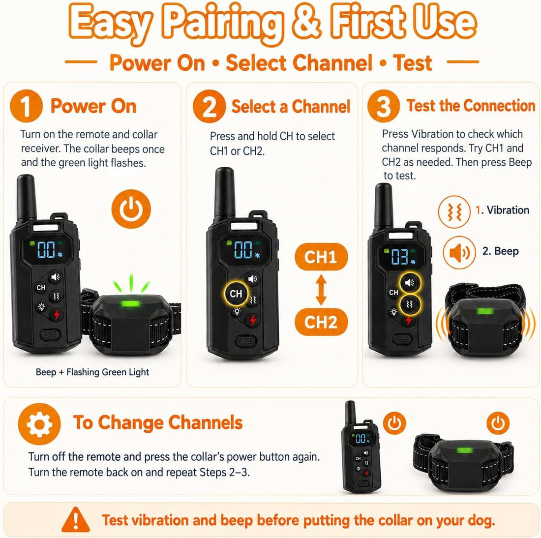 Dog Shock Collar with Remote, Traning Collar for Dog 8-120lbs, 3800FT