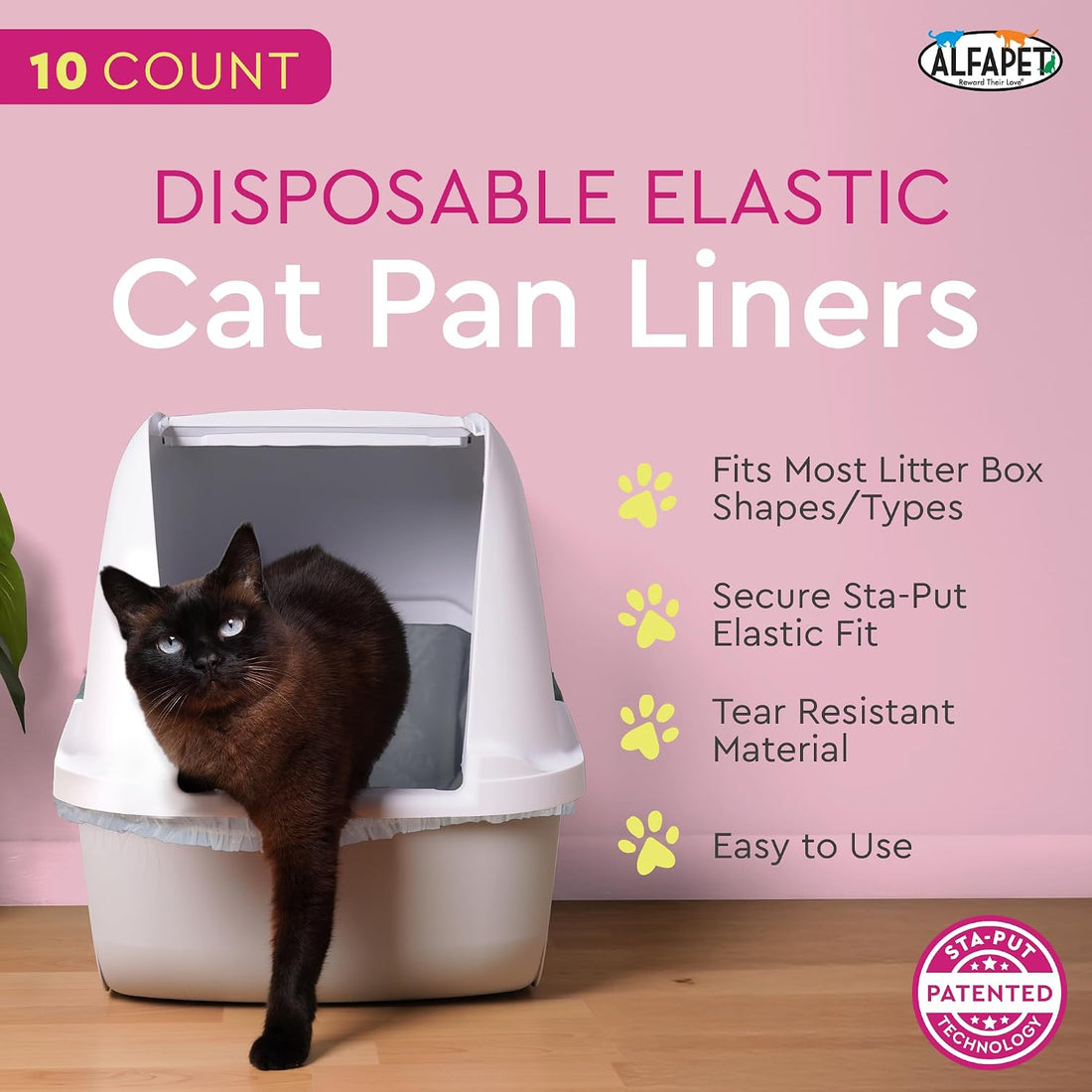 Alfapet Elastic Cat Litter Box Liners - Extra Giant 10 Count