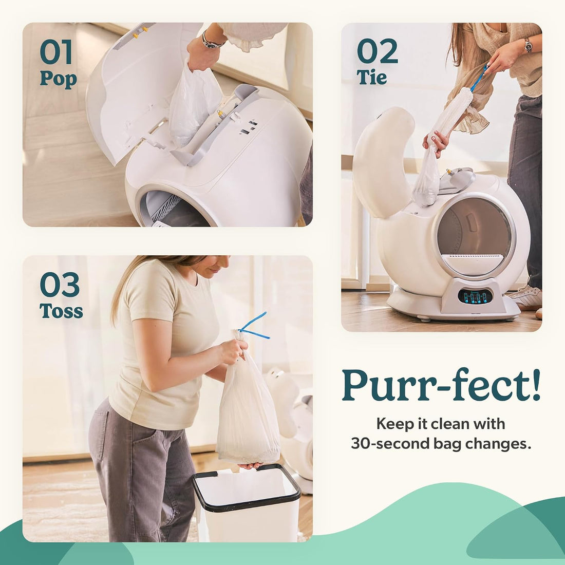 Petcove PurrTek Automatic Litter Box Self Cleaning 5GHz Wi-Fi