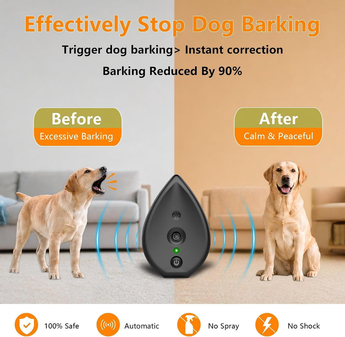 Ultrasonic Anti Barking Device for Dogs, Rechargeable Bark Box, 75ft