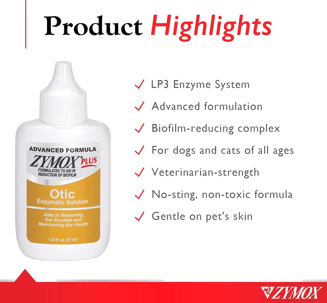 Zymox Advanced Formula Otic Plus Enzymatic Ear Solution for Dogs