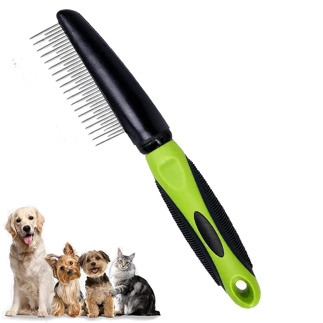 Dog Comb for Shedding & Dematting, Rotating Pins, Undercoat