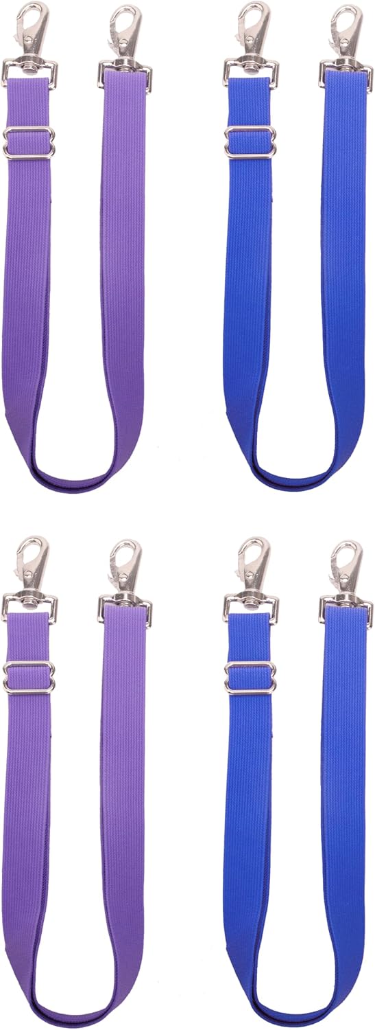 Pack of 6 Adjustable Length Elastic Leg Straps for Horse