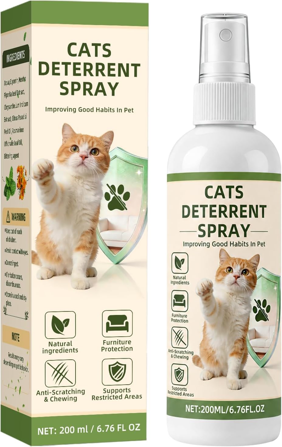Falefale Cat Deterrent Spray, Anti-Scratch & Chewing Training Aid