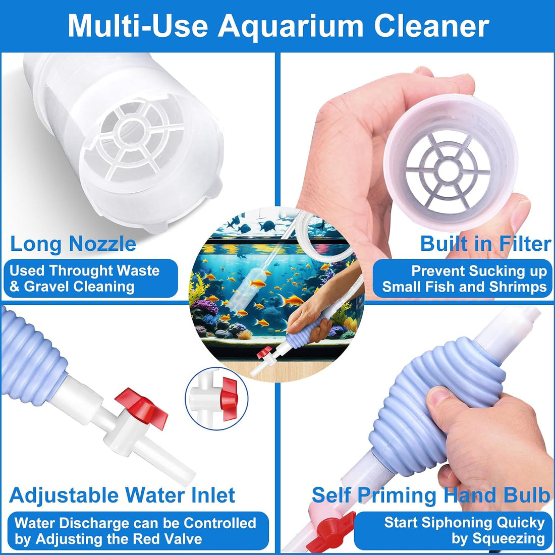 Fish Tank Cleaning Kit Set of 4 Pieces