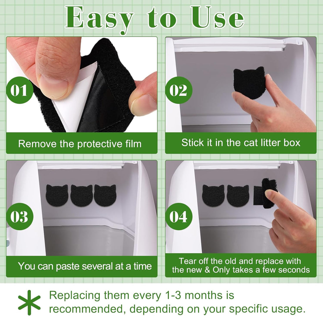 12-Pack Cat Litter Box Carbon Filters, Stick-On