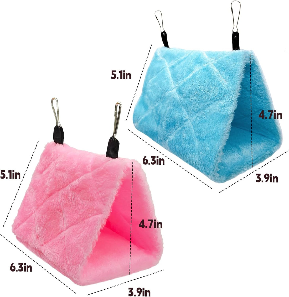 2Pcs Bird Tent Plush Hammock Warm Hut Hanging Nest for Cage