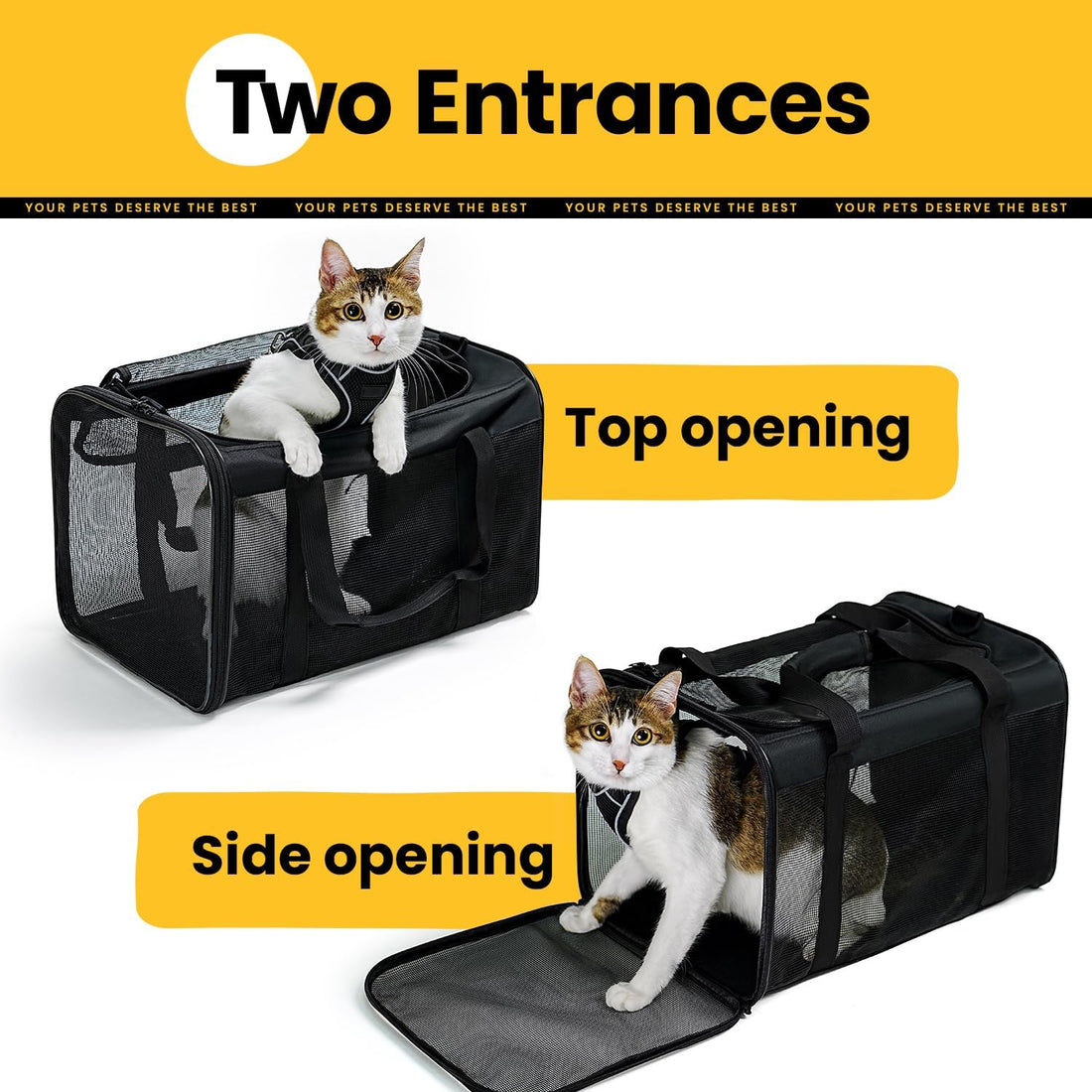 Conlun Cat Carrier Bag,Soft-Sided Pet Carriers for Dogs with 4-Sided