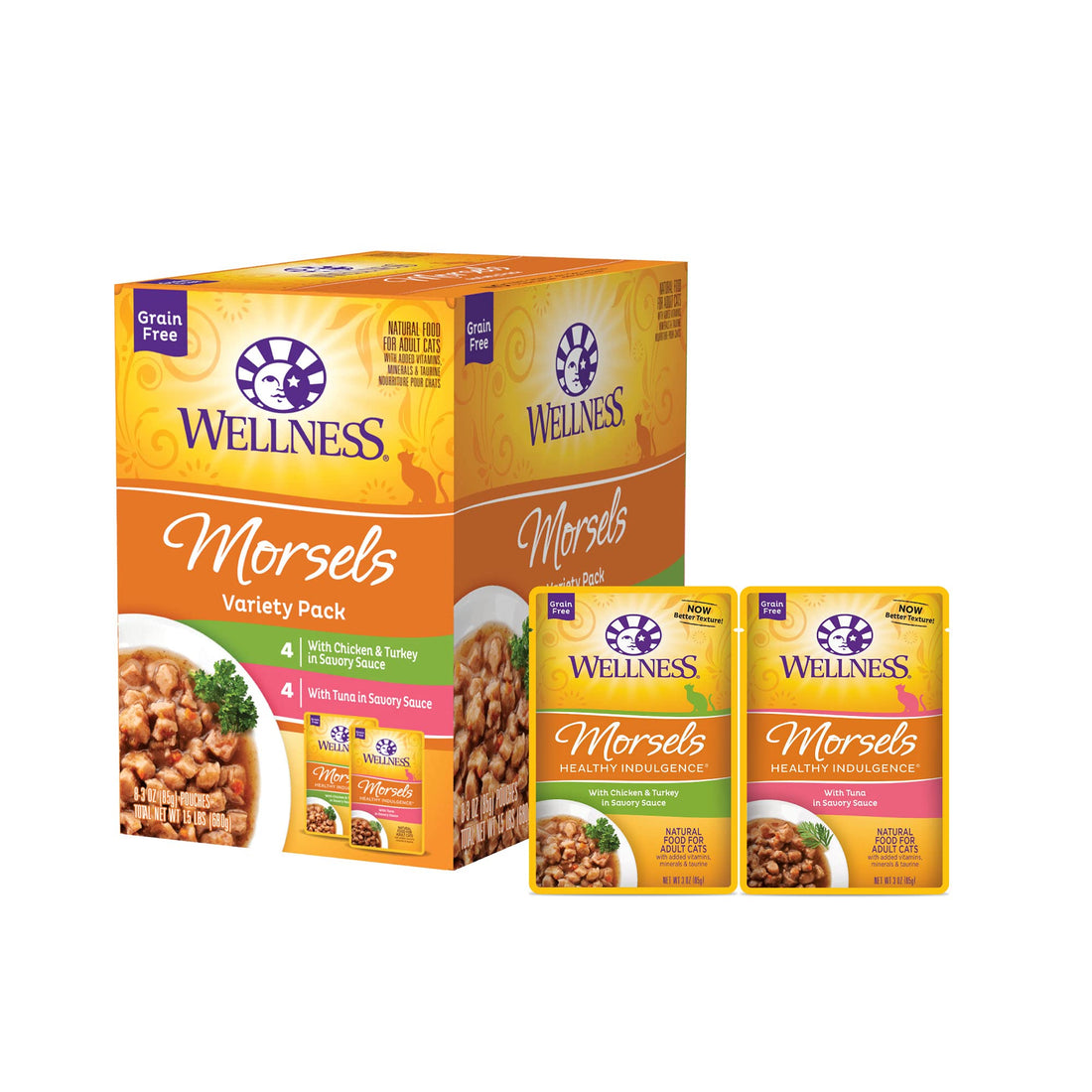 Wellness Healthy Indulgence Morsels Variety Pack Adult Wet Cat Food