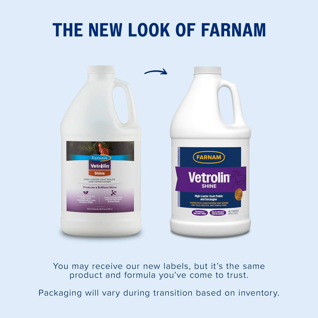 Farnam Vetrolin Shine, High-Luster Coat Polish and Detangler 64 oz.