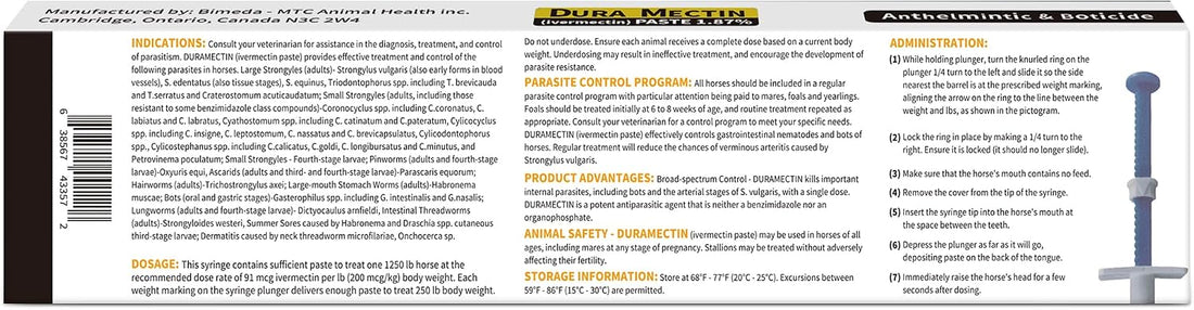 12 Pack Equine Paste 1.87% (6.08g Each)– Apple Flavored Oral for Horse
