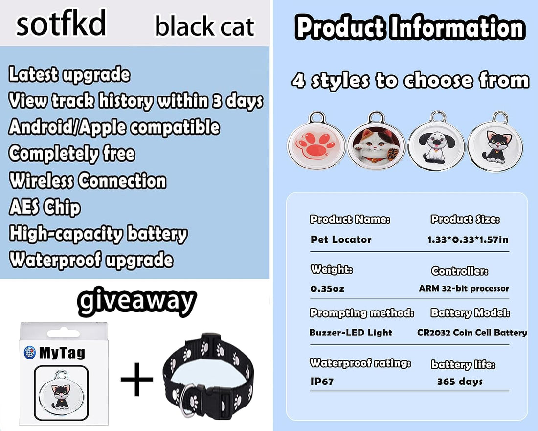 Cat Tracker Collar-Cat GPS Tracker-GPS Tracker for Cats-Pet Tracker