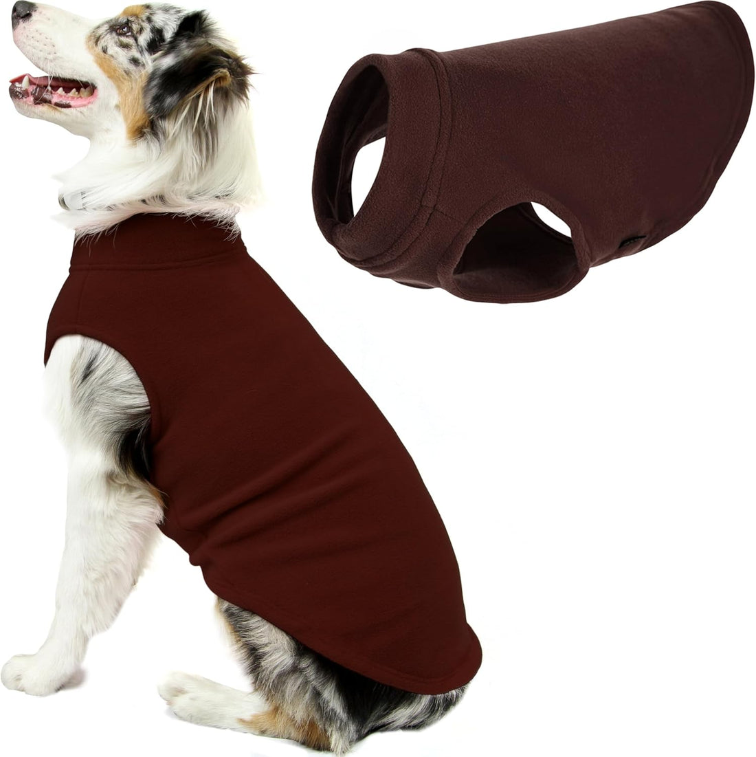 Gooby Stretch Fleece Vest Dog Sweater, Red, Large