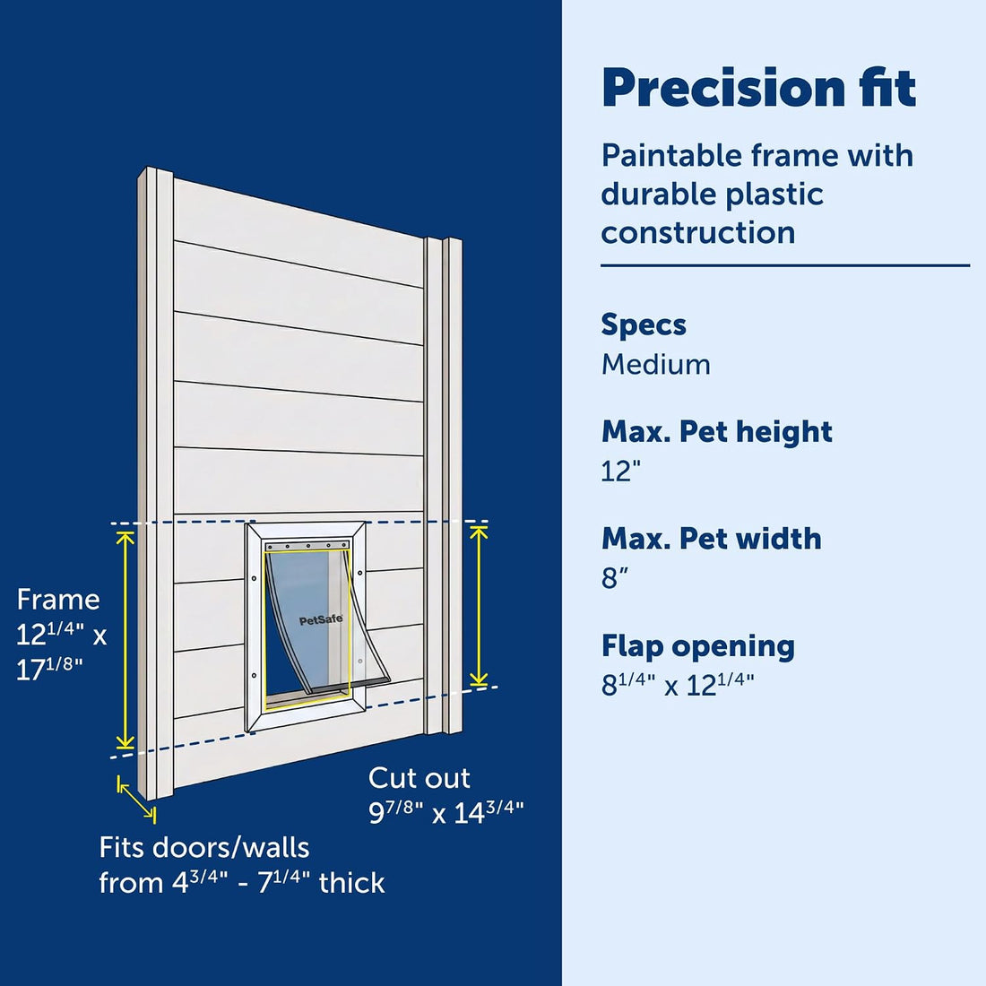 PetSafe Wall Entry Pet Door, Telescoping, Dogs up to 40 lb