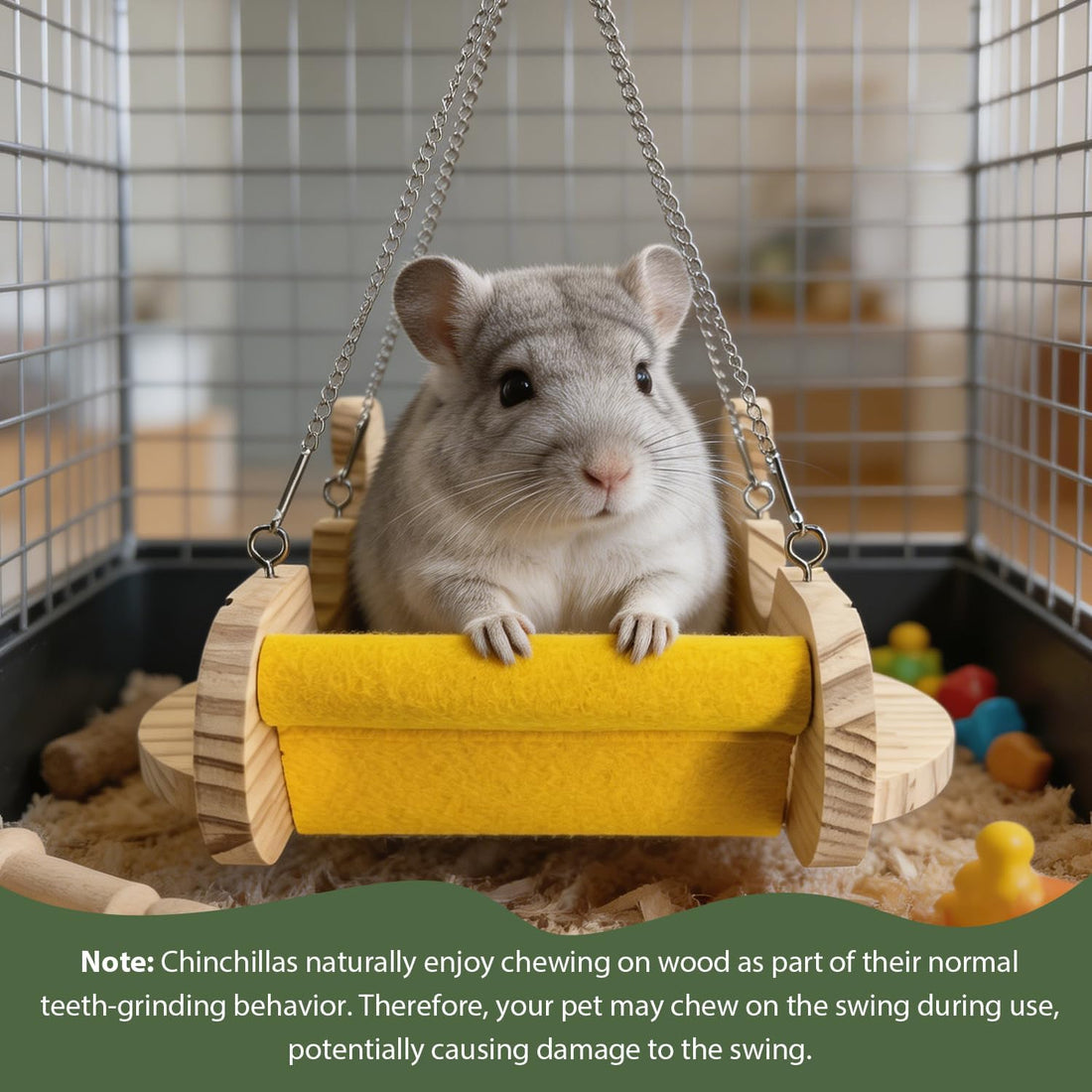 Chinchilla Toys Wooden Hammock Airplane Swing Hanging Perch Cage