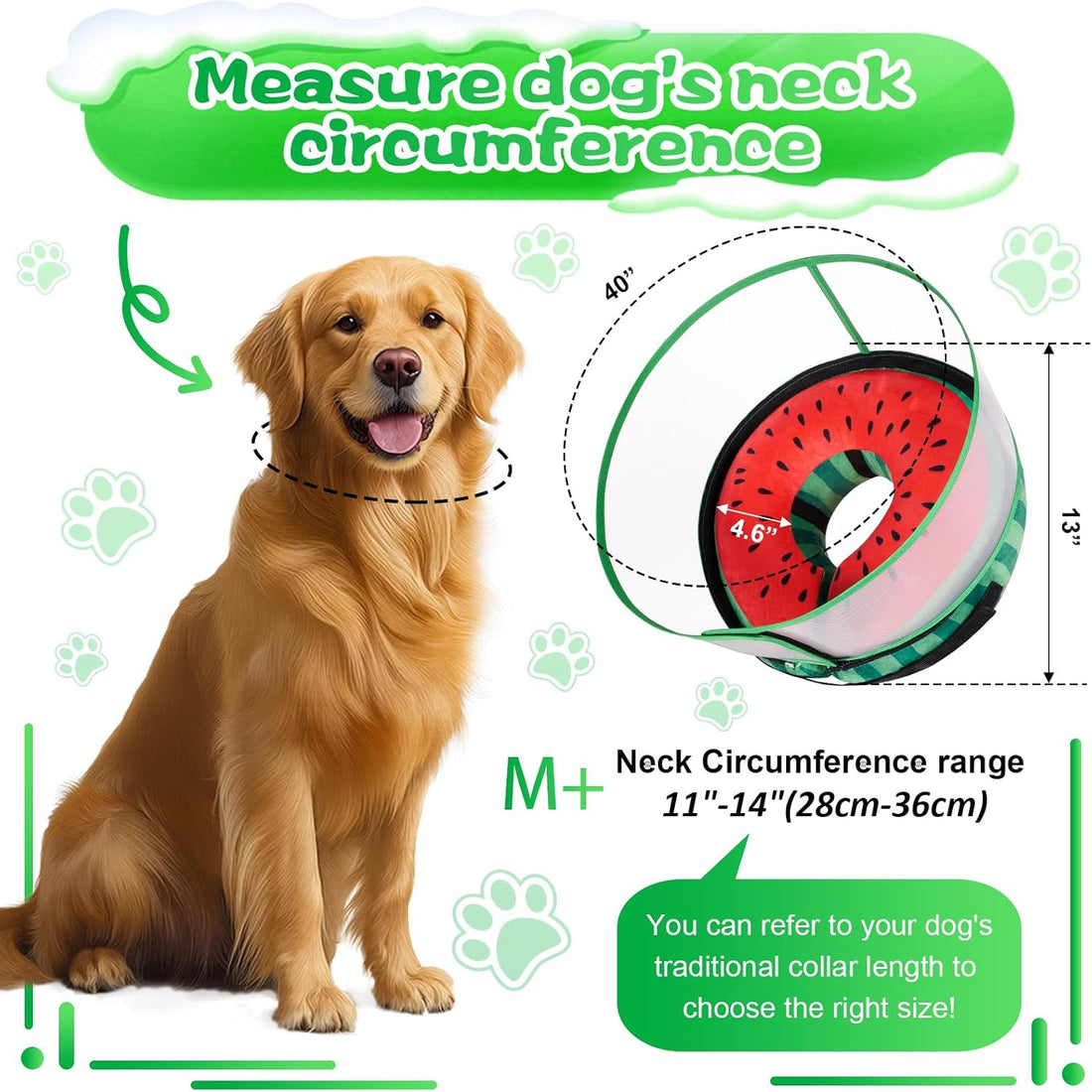 CNEO Inflatable Dog Cone Collar with Detachable Enhanced Anti-Licking