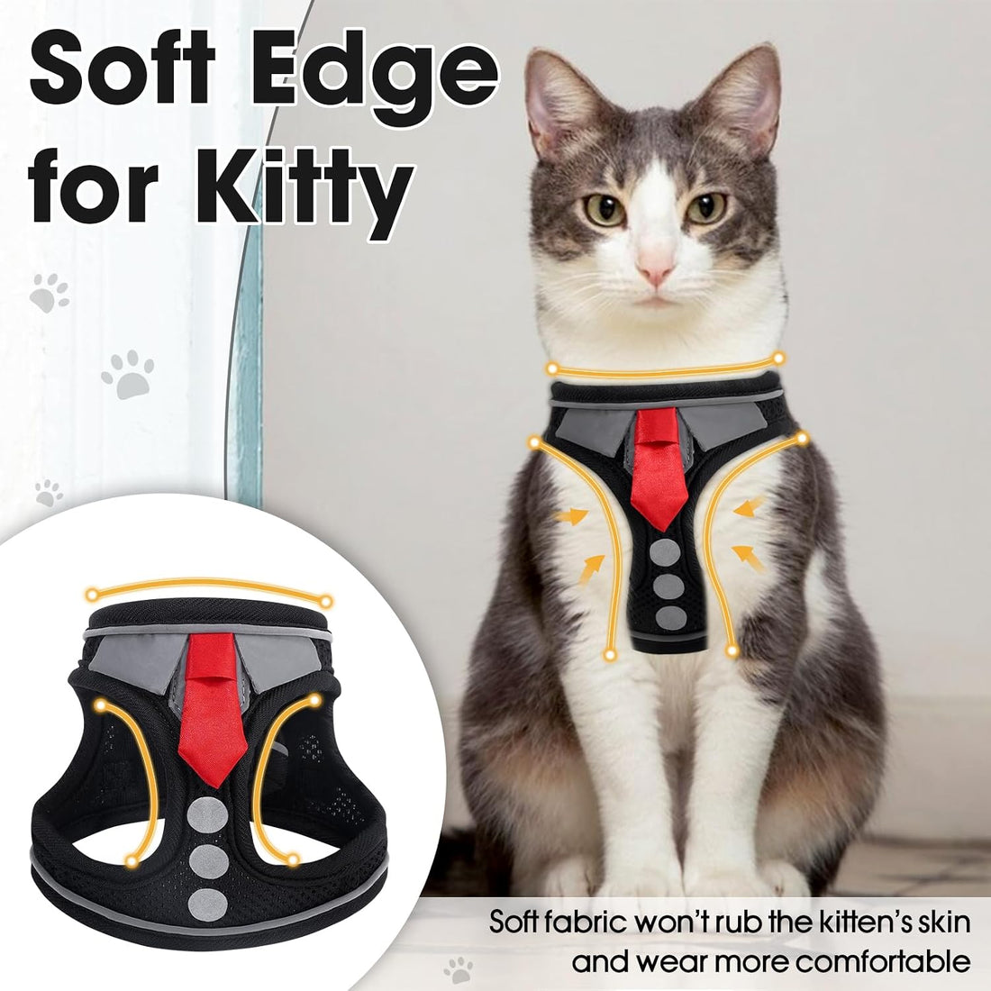 NCMAMA Cat Harness and Leash Set for Walking Escape Proof