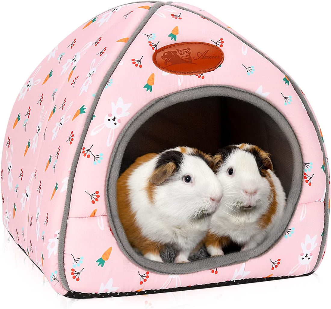 BWOGUE Guinea Pig Bed Hideout, Washable Hamster Cave for Small Animals