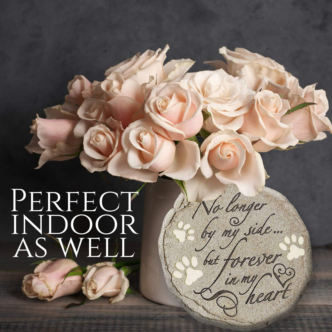 Cat or Dog Grave Marker or Garden Memorial Stone. No Longer By My