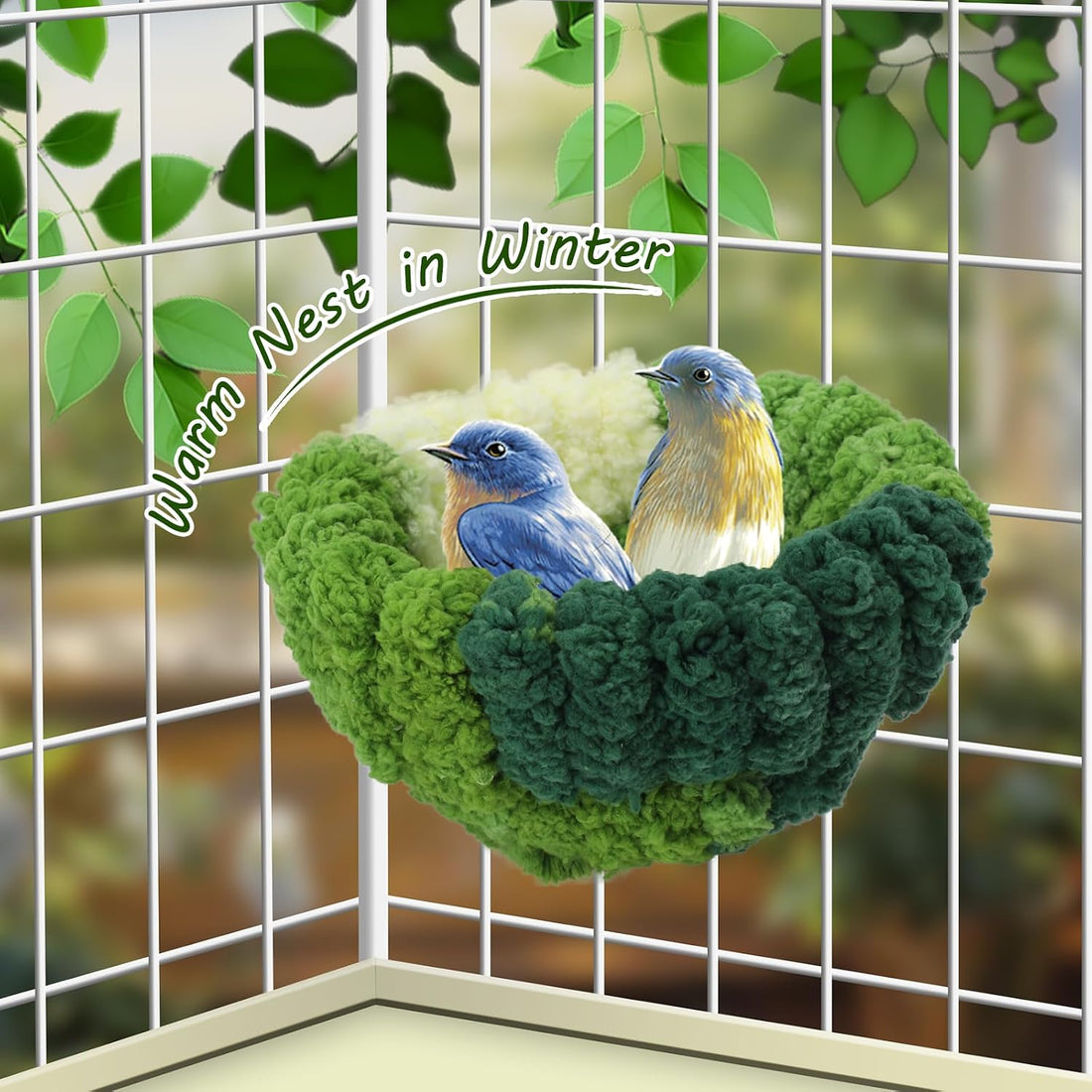 Admaison Bird Nest for Cage,Plush Hanging Bird Bed