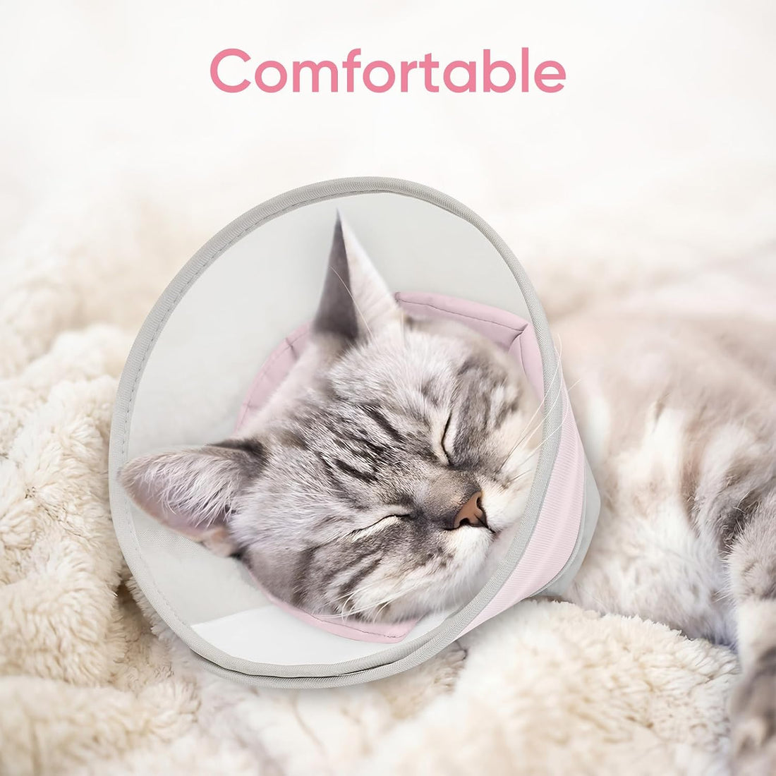 Supet Soft Cat Cone Collar Recovery to Stop Licking Breathable Mesh