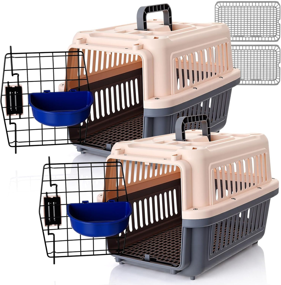 2 Set 17.5" up to 13lbs Small Cat Dog Travel Pet Carrier