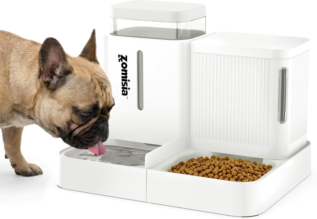 ZOMISIA Automatic Cat Feeder, Gravity Cat Food Dispenser, 0.8Gal x 2