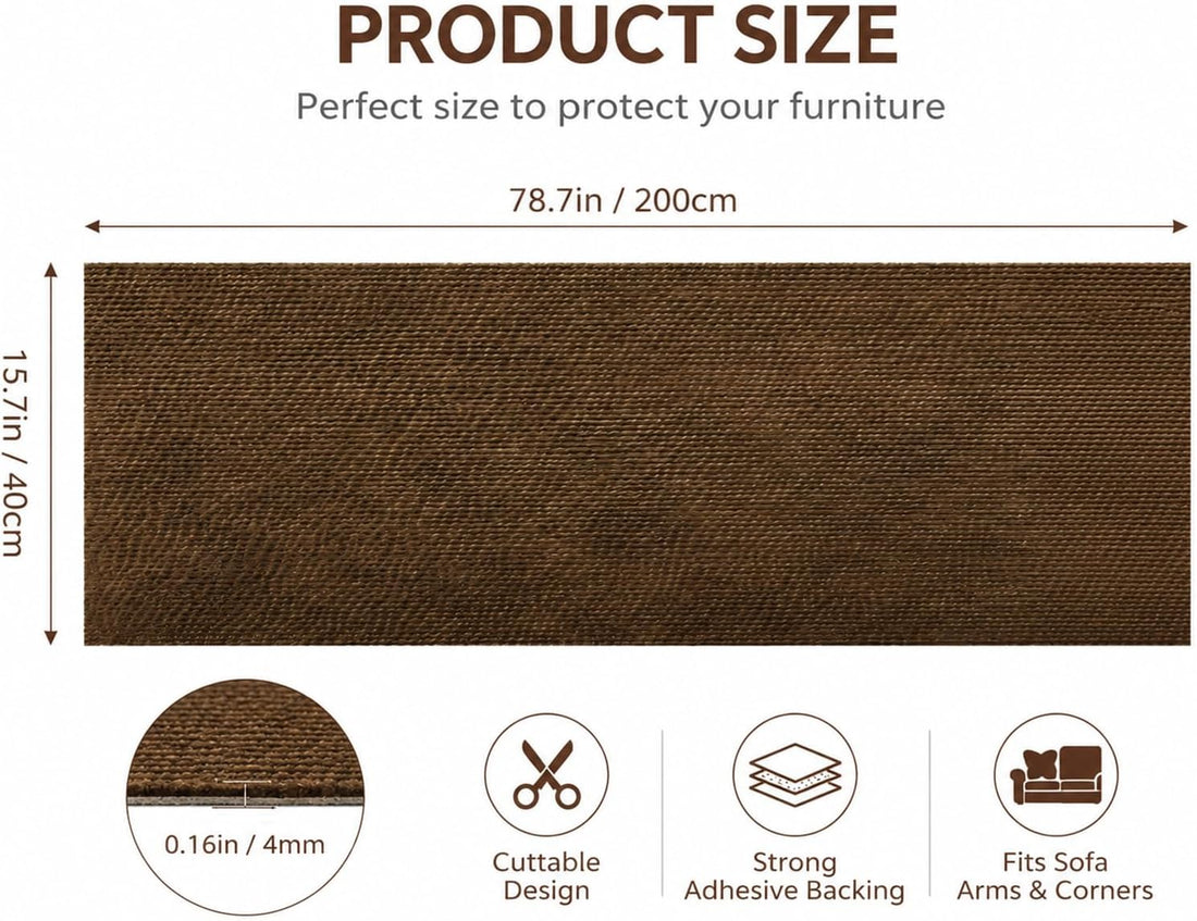 Cat Scratch Furniture Protector Trimmable DIY Self-Adhesive Couch