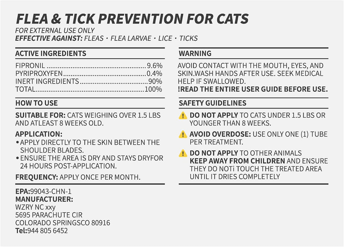 Topical Flea and Tick for Cats