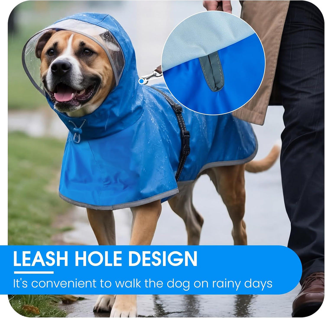 BRKURLEG Dog Raincoat, Waterproof Rain Jacket with Clear Hood