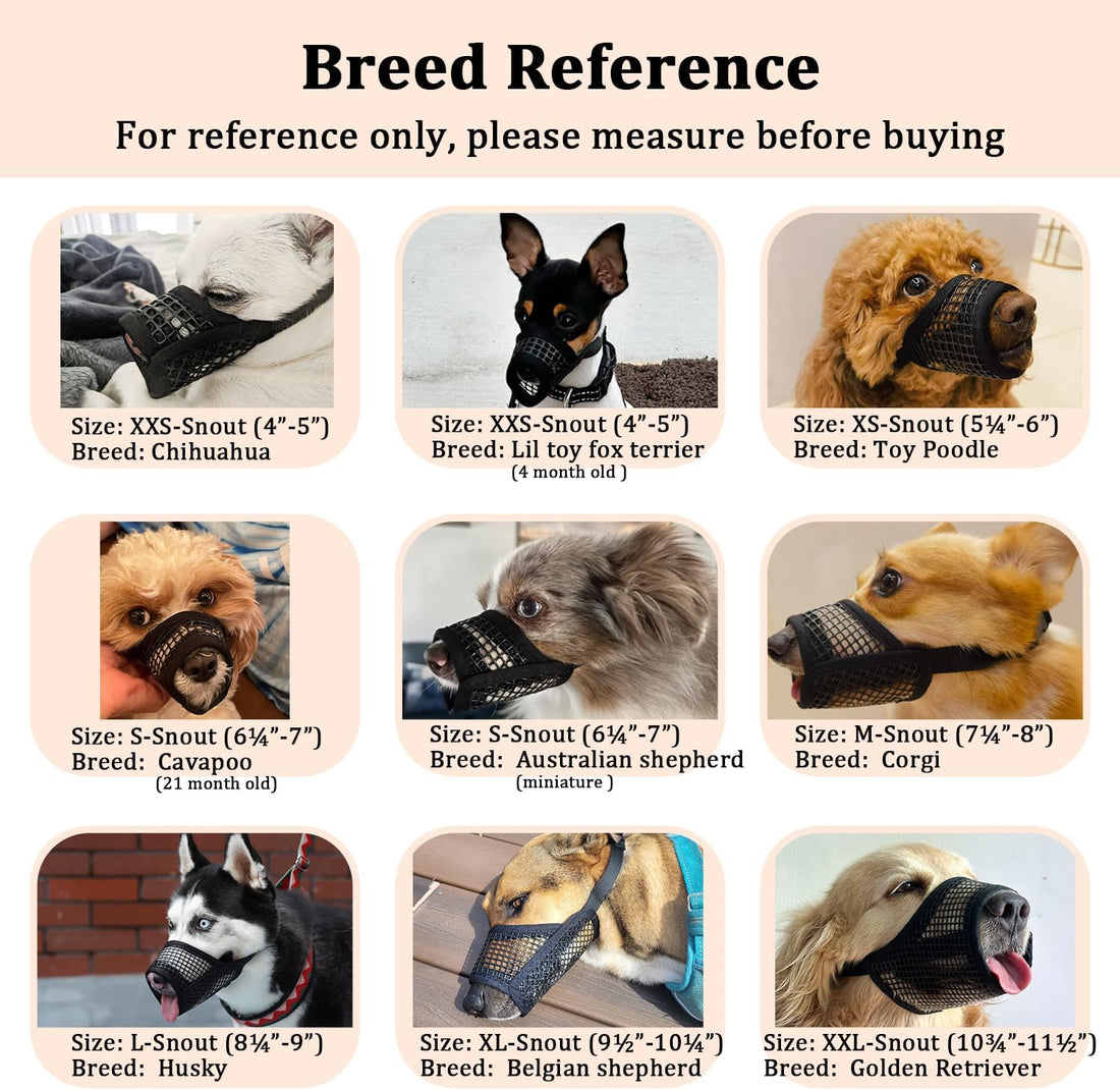Mayerzon Dog Muzzle, Soft Mesh Muzzles for Small Dogs Biting | Black