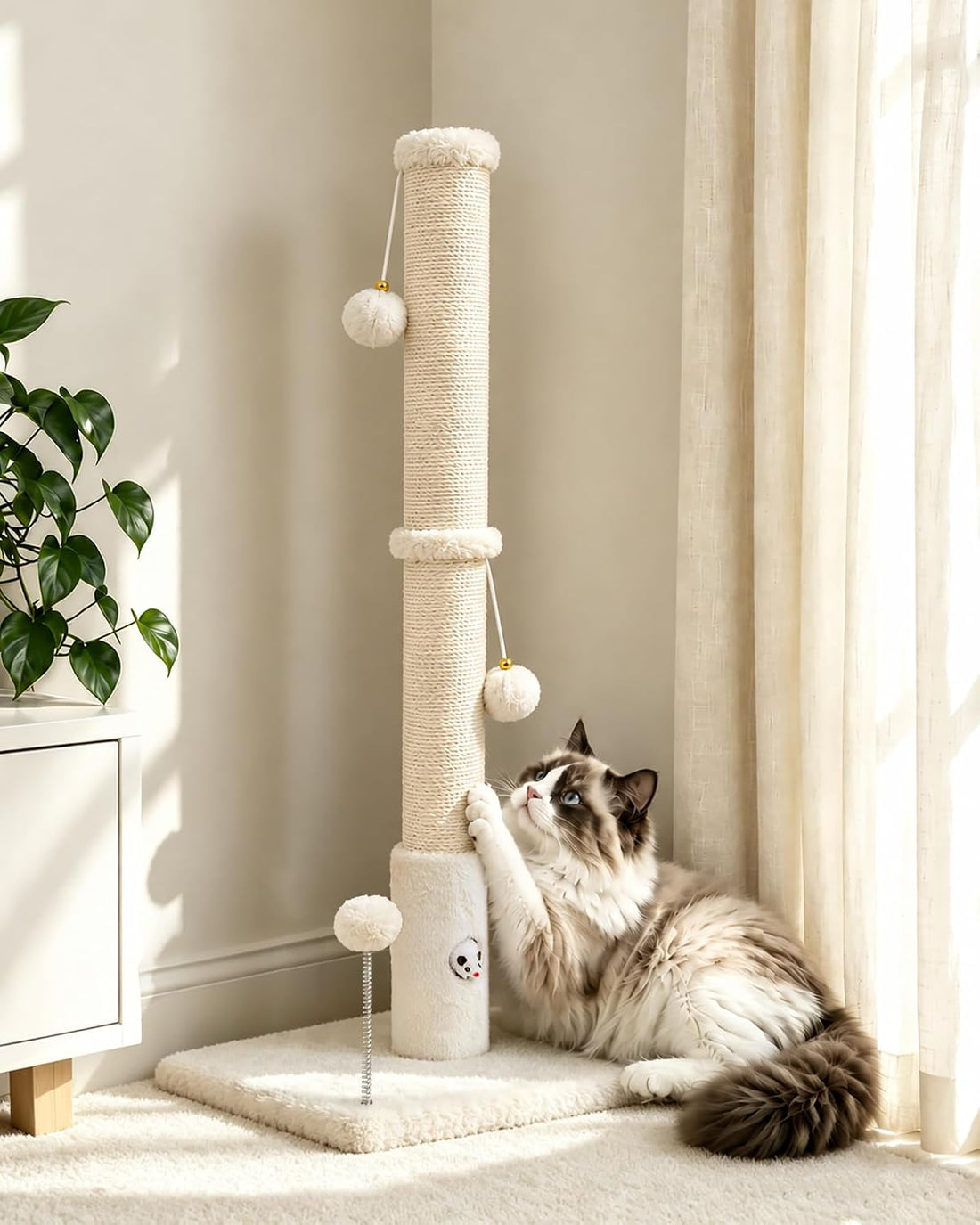 Woochpet Funny Cat Scratching Posts Sturdy Scratcher Posts 33''