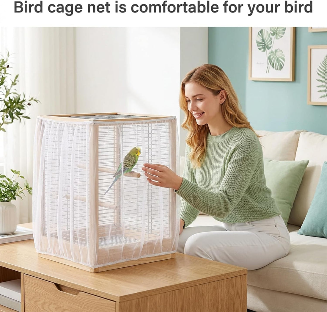 Bird Cage Seed Catcher White Large Bird Cage Cover Adjustable