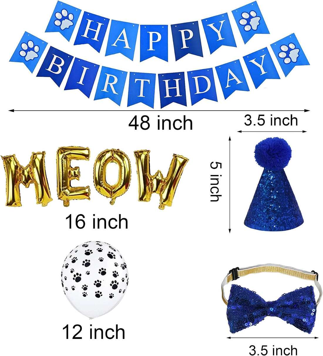 JOTFA Cat Birthday Party Supplies