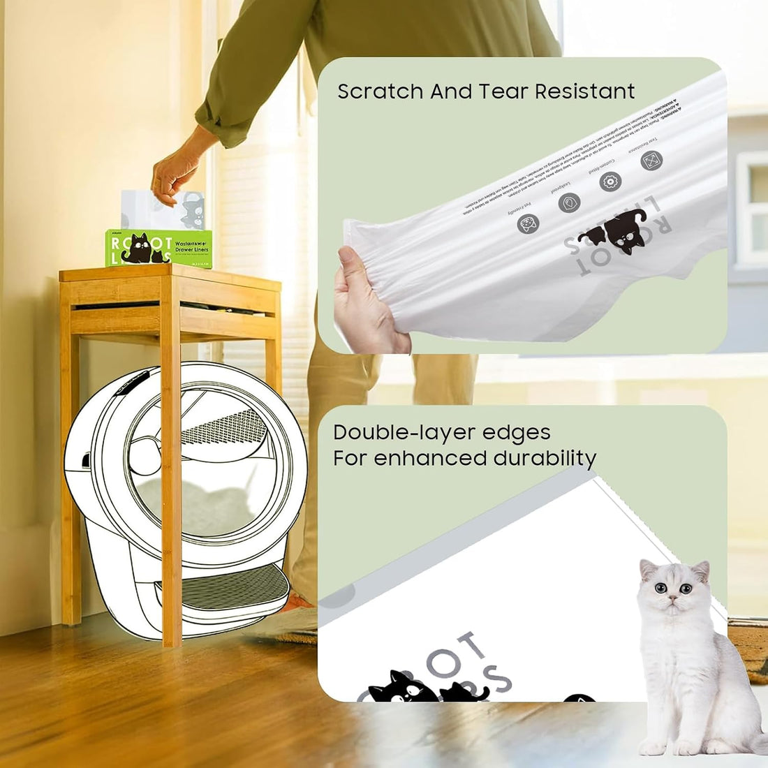 AWoHH 120 Tidy Draw-Pack Automatic Litter Box Bags Cat Litter Box