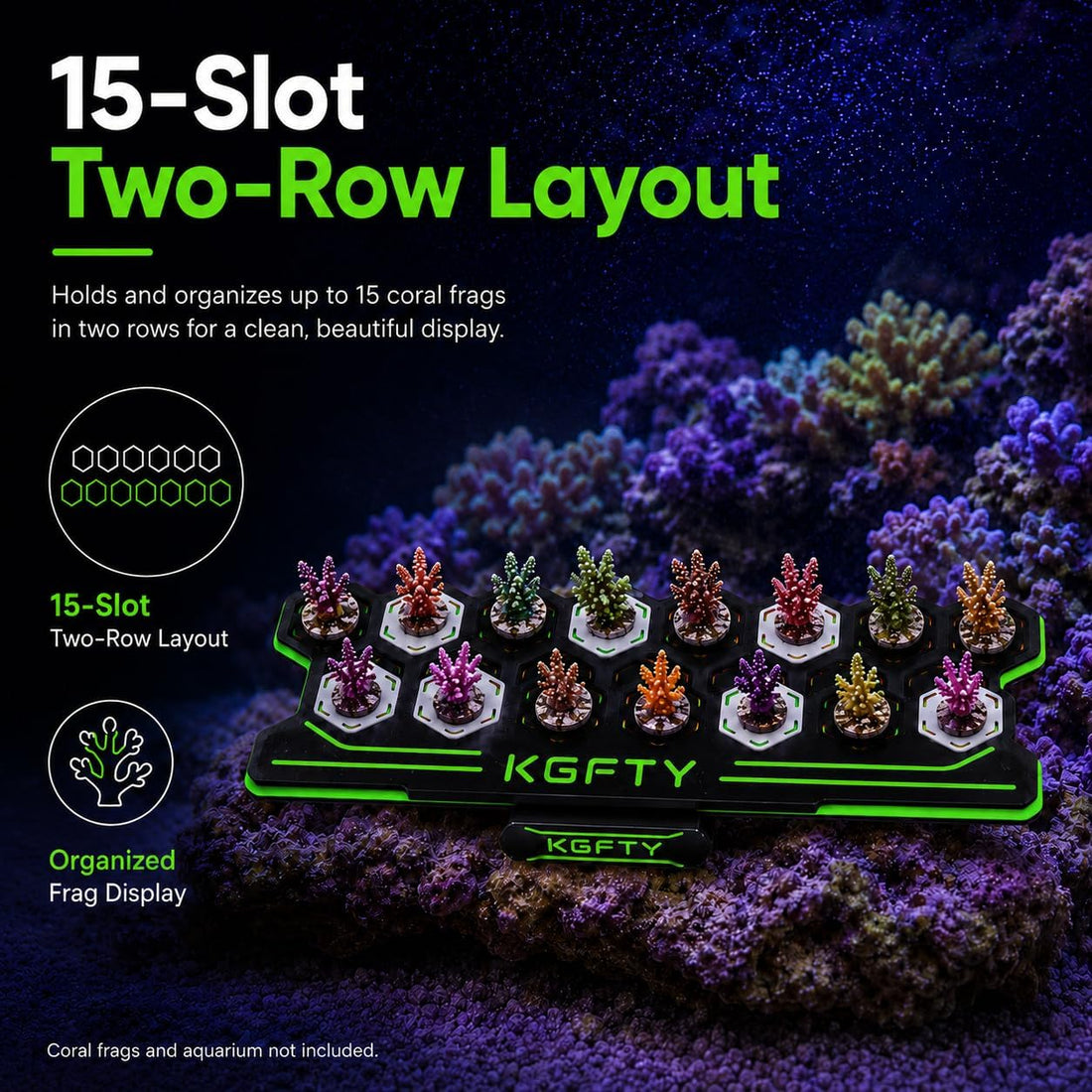 Magnetic Coral Frag Rack, 15-Hole Frag Plug Holder for Reef Tan