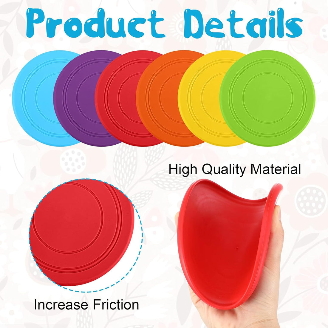 18 Pack Dog Flying Discs, Soft TPR Rubber Flyer Toys for Small Medium