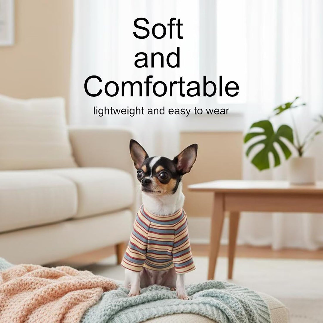 Stylish Striped Block Dog Shirt, Comfortable, Breathable