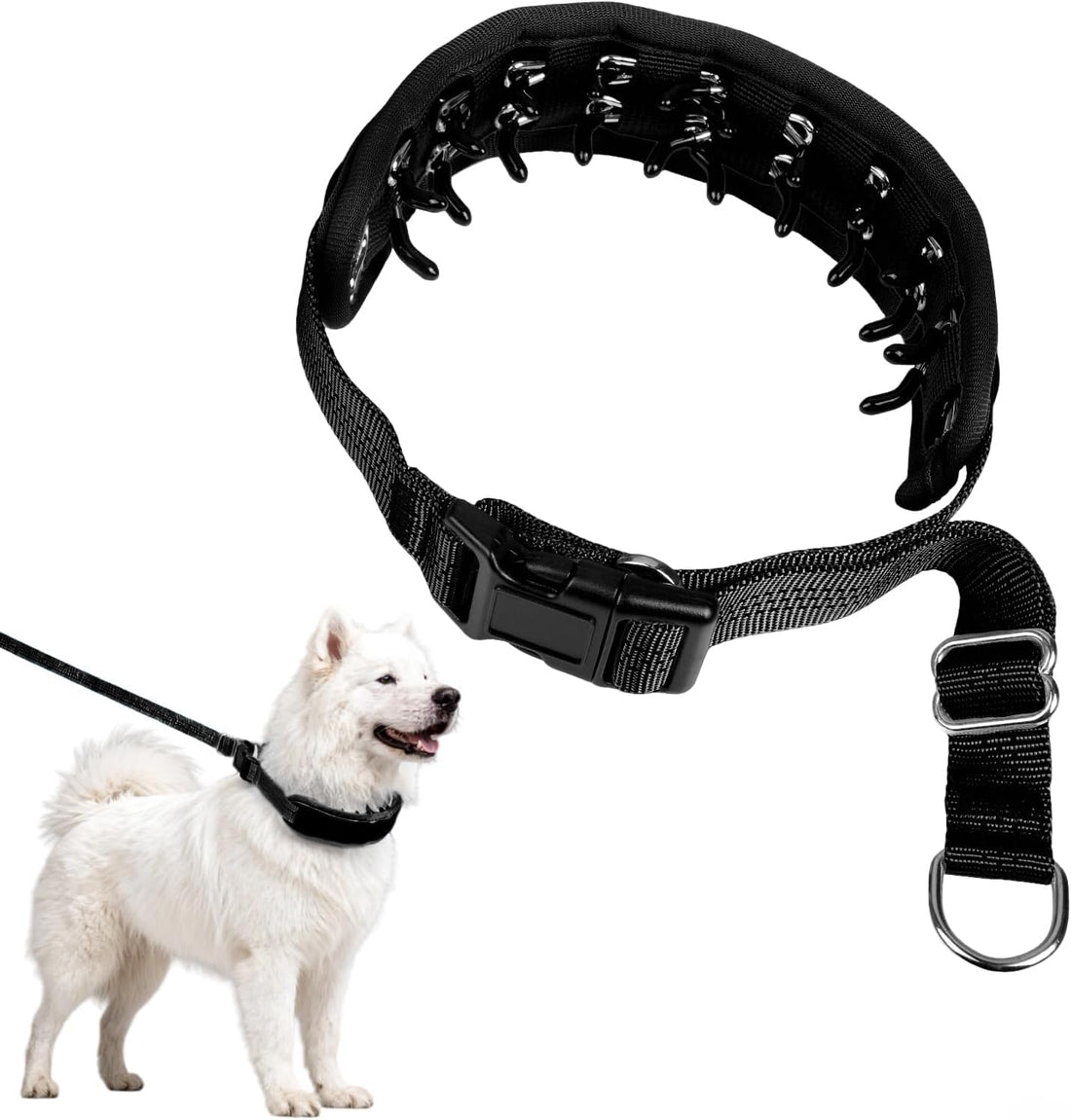 Lightweight Prong Collar for Dogs, Reflective No Pull Dog Collar