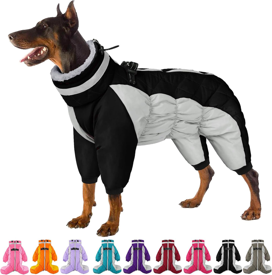 Full Body Dog Jacket Waterproof Dog Coat with Legs for Large Dogs