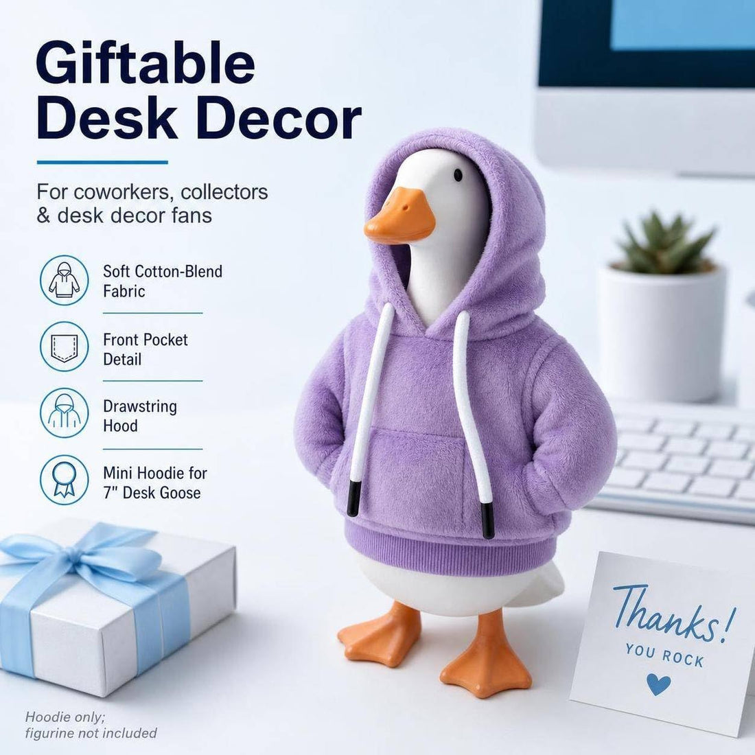 7" Desk Goose Outfits, Mini Hoodie Clothes